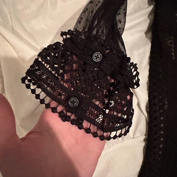 High neck black lace cocktail dress - Picture 6 of 11